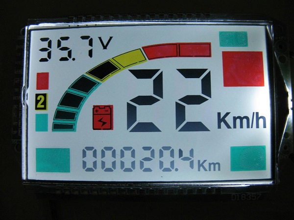 假彩TN段式電動車LCD段碼屏